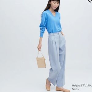 Wide leg blue pants